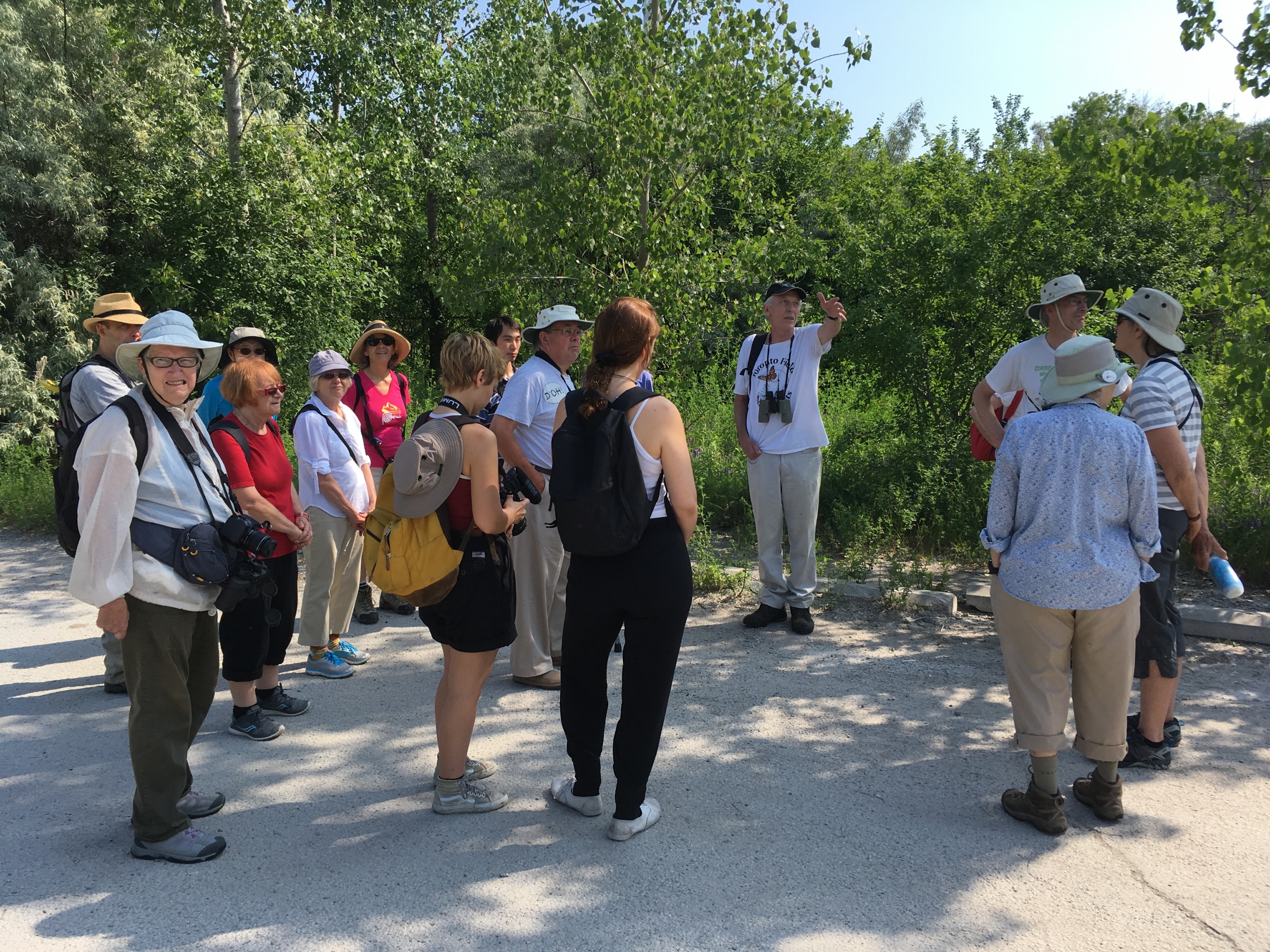 TFN members on the spine road in Tommy Thompson Park
