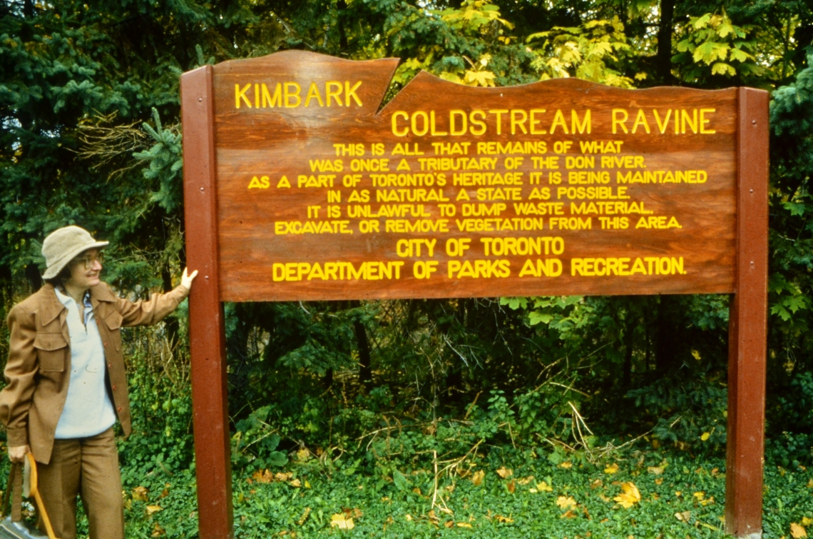 Old sign for Kimbark Coldstream Ravine